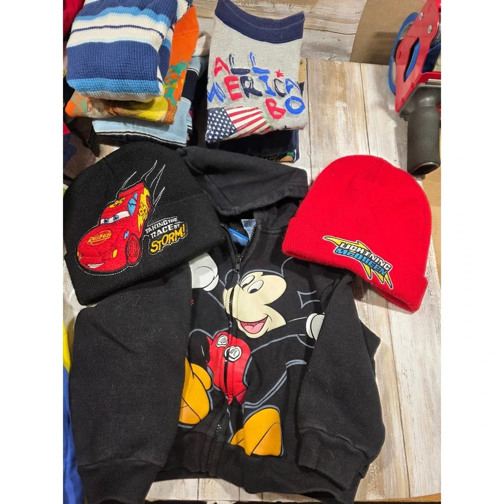 Boys Clothing Bundle Disney Mickey Mouse Cars SpongeBob Cubs Jeans Tees 2t 24m - Picture 2 of 12